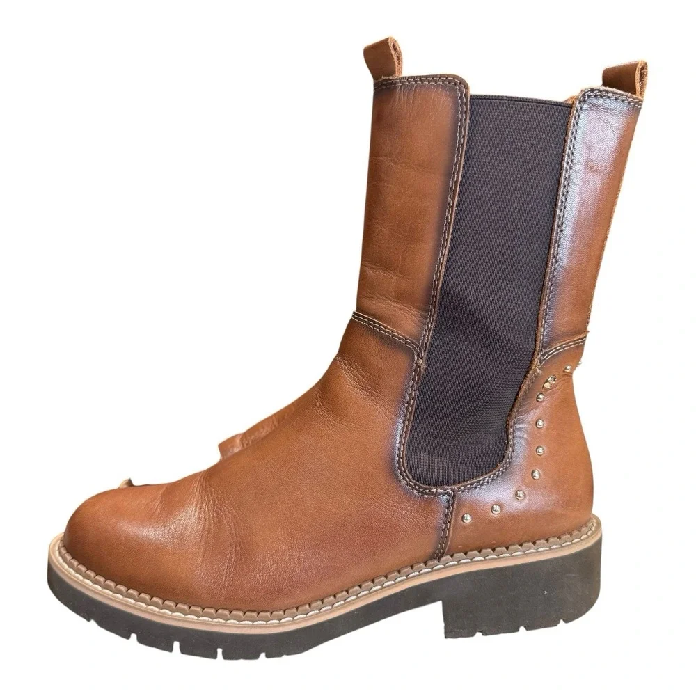 Pikolinos Women's Vicar WOV-8520 Leather Boot Studded Side Sock Panel 36 US 5